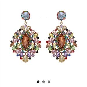 Ch0ked chandelier multi colored earrings